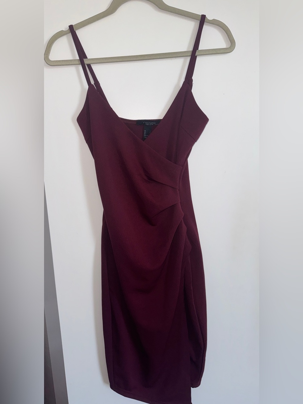 Burgundy Sleeveless Wrap Midi Dress